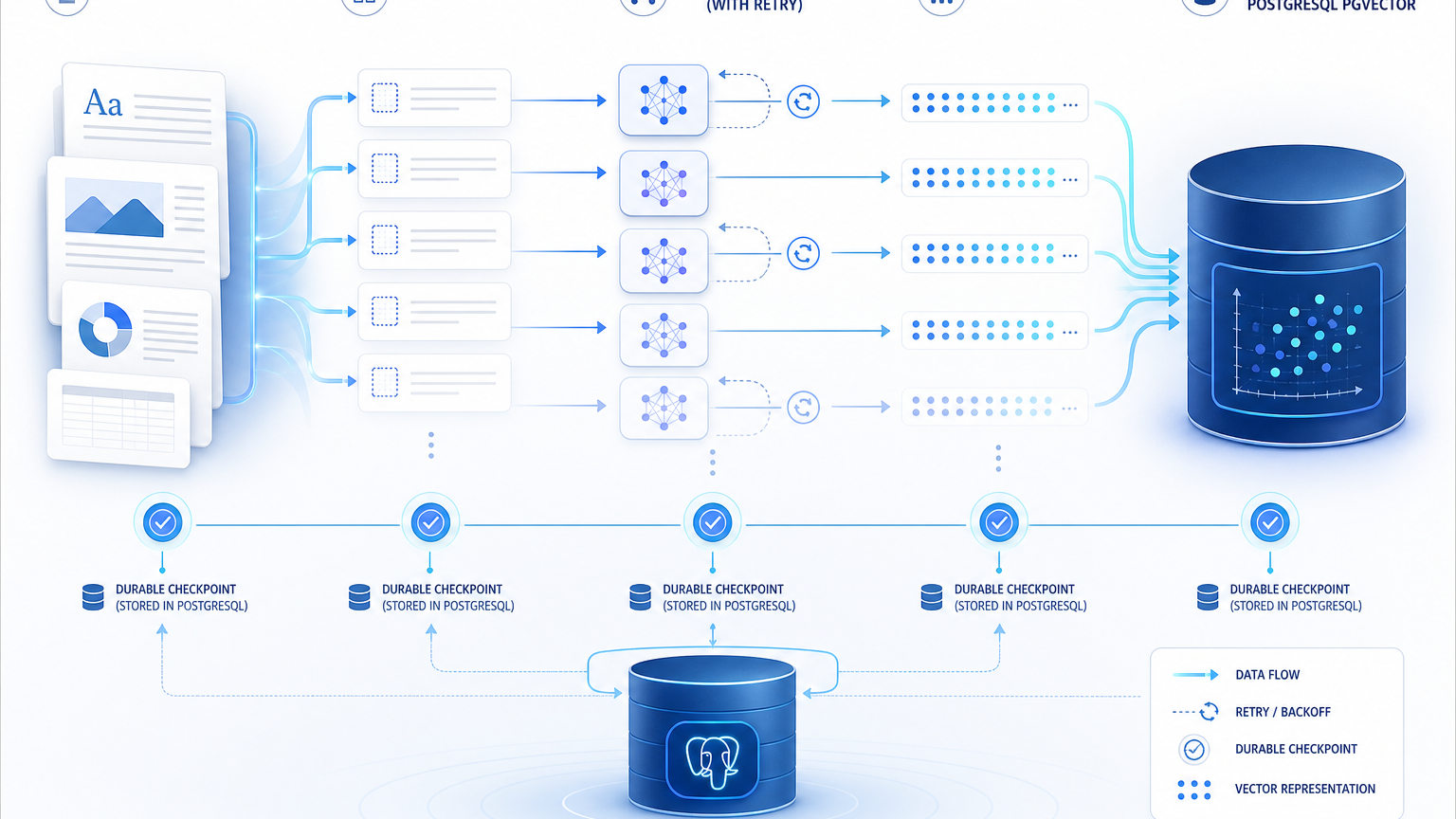 AI pipeline checkpoints in PostgreSQL